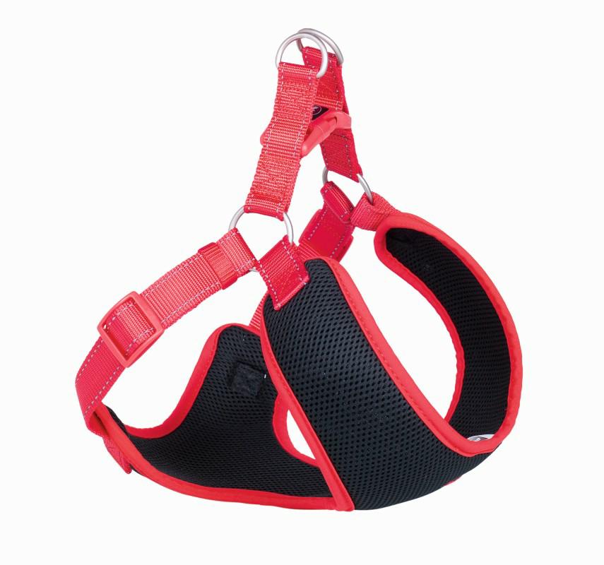 Szelki dla psa Nobby Black Mesh Reflect XL 25mm 66cm, 69-83cm czarno-czerwone - Nobby zdjęcie 1